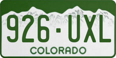 CO license plate 926UXL