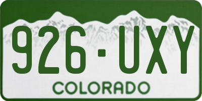 CO license plate 926UXY