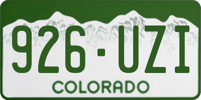 CO license plate 926UZI