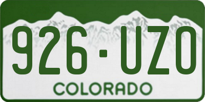 CO license plate 926UZO