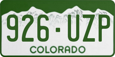 CO license plate 926UZP