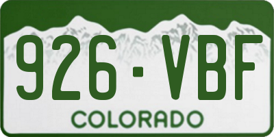 CO license plate 926VBF
