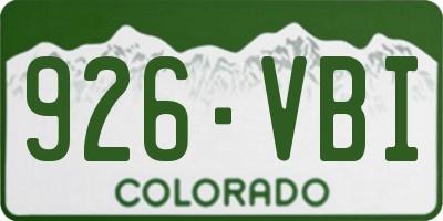 CO license plate 926VBI