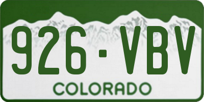 CO license plate 926VBV