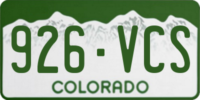 CO license plate 926VCS