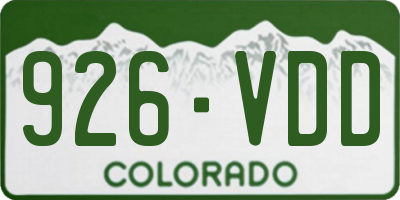 CO license plate 926VDD