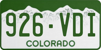 CO license plate 926VDI