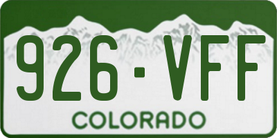CO license plate 926VFF