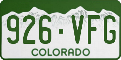 CO license plate 926VFG