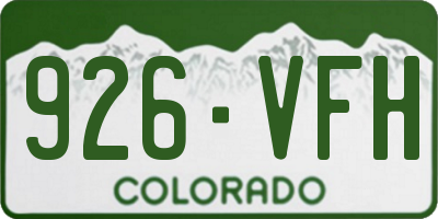 CO license plate 926VFH