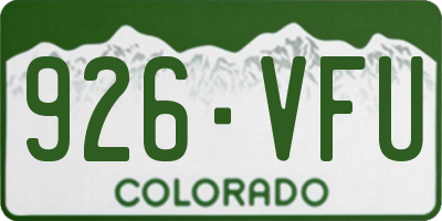 CO license plate 926VFU