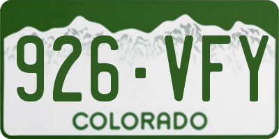 CO license plate 926VFY
