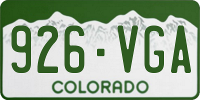 CO license plate 926VGA
