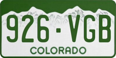 CO license plate 926VGB
