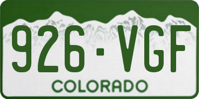 CO license plate 926VGF