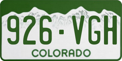 CO license plate 926VGH