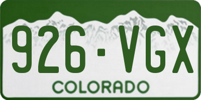 CO license plate 926VGX