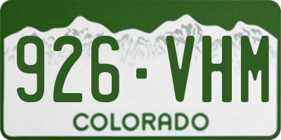 CO license plate 926VHM