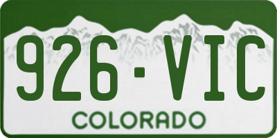 CO license plate 926VIC