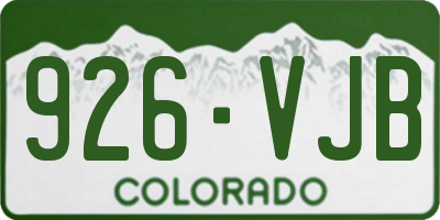 CO license plate 926VJB