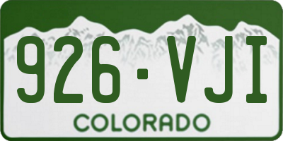 CO license plate 926VJI