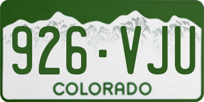 CO license plate 926VJU