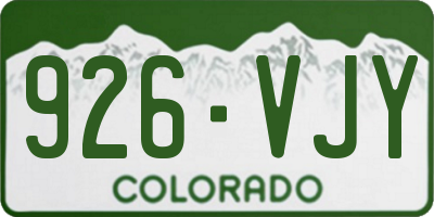 CO license plate 926VJY