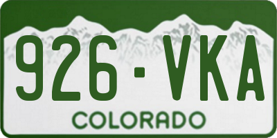 CO license plate 926VKA