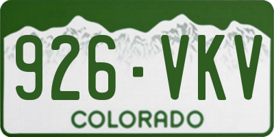 CO license plate 926VKV