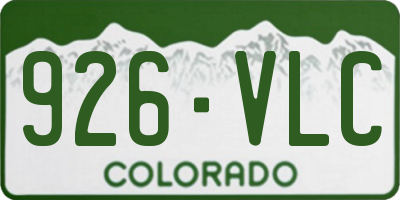 CO license plate 926VLC