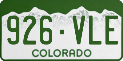 CO license plate 926VLE