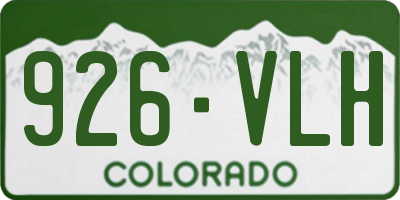 CO license plate 926VLH