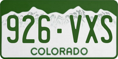 CO license plate 926VXS