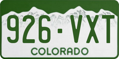 CO license plate 926VXT