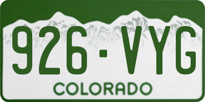 CO license plate 926VYG