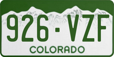 CO license plate 926VZF