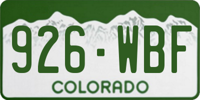 CO license plate 926WBF