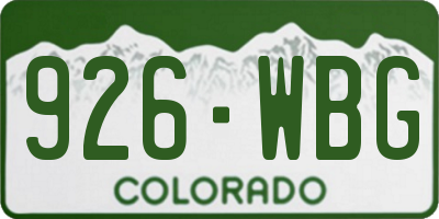 CO license plate 926WBG