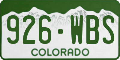 CO license plate 926WBS