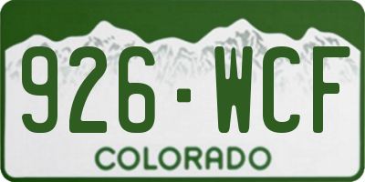 CO license plate 926WCF