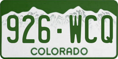 CO license plate 926WCQ
