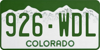 CO license plate 926WDL
