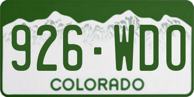 CO license plate 926WDO