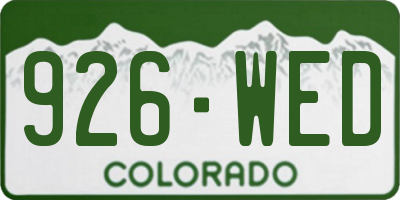 CO license plate 926WED