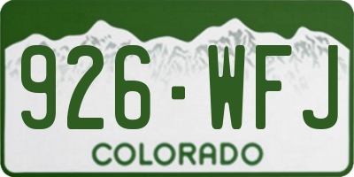 CO license plate 926WFJ
