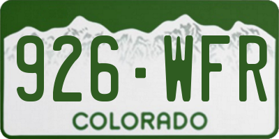 CO license plate 926WFR
