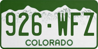 CO license plate 926WFZ