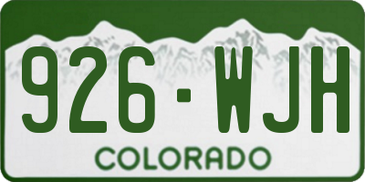CO license plate 926WJH