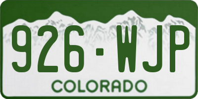 CO license plate 926WJP