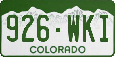 CO license plate 926WKI
